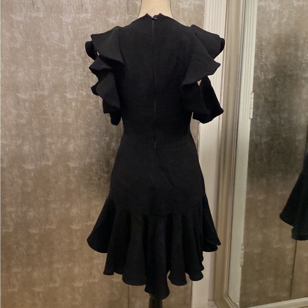 Sandro Elegant Black Mini Dress, US4 - Picture 7 of 13